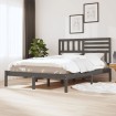 Estructura de cama de madera maciza de pino gris 140x190 cm