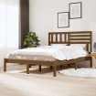 Estructura de cama madera maciza de pino marrón miel 140x200 cm