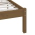 Estructura de cama madera maciza de pino marrón miel 140x200