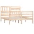 Estructura de cama doble pequeña de madera maciza 120x190