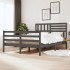 Estructura de cama de madera maciza blanca 140x190