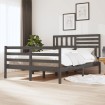 Estructura de cama de madera maciza blanca 140x190 cm