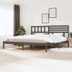 Estructura de cama de madera maciza de pino gris 200x200 cm