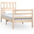 Estructura de cama individual de madera maciza 90x190