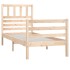 Estructura de cama individual de madera maciza 90x190