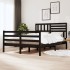 Estructura de cama de madera maciza negro 160x200