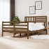 Estructura de cama madera maciza marrón miel 140x200