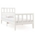 Estructura de cama individual madera maciza blanco 75x190