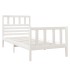 Estructura de cama individual madera maciza blanco 75x190