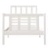 Estructura de cama individual madera maciza blanco 75x190