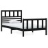 Estructura de cama madera maciza negro 90x200