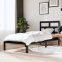 Estructura cama madera maciza individual negro 75x190