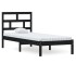 Estructura cama madera maciza individual negro 75x190