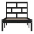 Estructura cama madera maciza individual negro 75x190