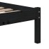 Estructura cama madera maciza individual negro 75x190