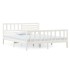 Estructura de cama madera maciza blanca 120x200