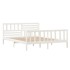 Estructura de cama madera maciza blanca 120x200