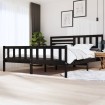 Estructura de cama de madera maciza negra 200x200 cm