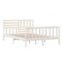 Estructura de cama de madera maciza blanca 140x200