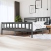 Estructura de cama de madera maciza gris 200x200 cm