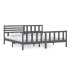 Estructura de cama de madera maciza gris 200x200