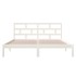 Estructura cama doble pequeña madera maciza blanco 120x190