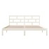 Estructura de cama doble de madera maciza blanco 135x190