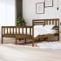 Estructura de cama de madera maciza marrón miel 150x200