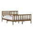 Estructura de cama de madera maciza marrón miel 150x200