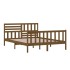 Estructura de cama de madera maciza marrón miel 150x200