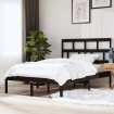 Estructura de cama de madera maciza negro 150x200 cm