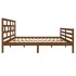 Estructura de cama madera maciza de pino marrón miel 140x200