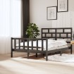 Estructura de cama madera maciza de pino gris 150x200 cm