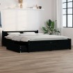 Estructura de cama con cajones negro 140x190 cm