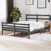 Estructura de cama de madera maciza de pino gris 140x190 cm