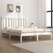 Estructura de cama madera maciza de pino blanca 150x200 cm