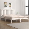 Estructura de cama de madera maciza de pino blanco 160x200 cm