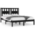 Estructura cama madera maciza pino doble negra 120x190