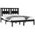 Estructura cama madera maciza pino doble negra 120x190