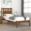 Estructura de cama madera maciza pino marrón miel 100x200 cm