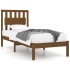 Estructura de cama madera maciza pino marrón miel 100x200