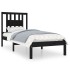 Estructura de cama madera maciza individual negra 75x190