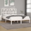 Estructura de cama madera maciza de pino blanca 150x200 cm