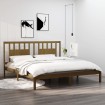 Estructura de cama madera maciza de pino marrón miel 200x200 cm