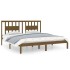 Estructura de cama madera maciza de pino marrón miel 200x200