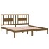 Estructura de cama madera maciza de pino marrón miel 200x200