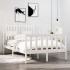 Estructura de cama doble pequeña madera maciza blanca