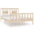 Estructura de cama de matrimonio madera maciza 135x190