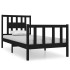 Estructura de cama madera maciza individual negra 75x190