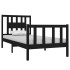 Estructura de cama madera maciza individual negra 75x190